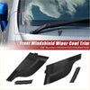 Black plastic front windshield wiper cowl cover extension trim for Toyota Prius showing front side details