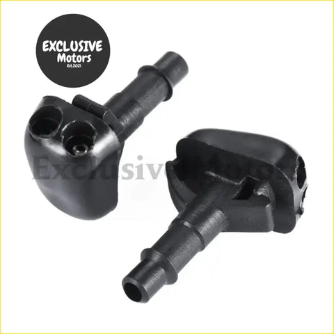 Black plastic front windshield wiper washer jet nozzles for mitsubishi with matte finish and dual spray holes