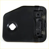 Black plastic fuel door cover for toyota hilux 1983-1988 with hexagonal opening and integrated hinge mechanism