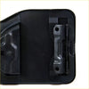 Back side of a black plastic fuel door cover lid with metallic hinge for toyota hilux 1988-1997