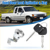 Chrome finished fuel door lock cylinder set with matching black key and silver metal blade for toyota 4runner pickup