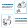 Shiny chrome fuel door lock cylinder set with key and lever for toyota 4runner pickup visible from back side