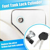 Chrome-plated fuel door lock cylinder with black key and fob for toyota tacoma tundra 2005-2023