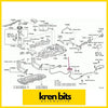 Exploded view schematic from kren bits showing numbered parts of fuel filler door flap release cable for toyota hilux kun16