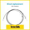 Black coiled fuel filler door flap release cable with metallic connectors by kren bits for toyota hilux kun16