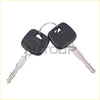 Black plastic car key fobs with silver metal blades and circular ring for toyota tacoma fuel filler lid lock cylinder