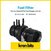 Black plastic fuel filter u212-13-480 with multiple threaded ports and white connector for mazda bt50 ford ranger 2011-on