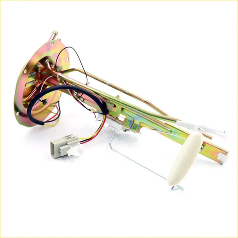 Metallic fuel gauge sending unit for nissan datsun navara pathfinder with white float arm and multicolored wiring
