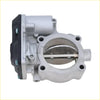 Silver aluminum fuel injection throttle body with black rubber boot and visible valve for ram 1500 jeep grand cherokee