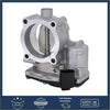 Fuel injection throttle body for ram 1500 jeep grand cherokee silver metallic with circular opening and black connector side view
