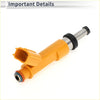 Orange plastic fuel injector with silver nozzle and black seals for toyota solara 3.0 2003-2008 yellow model
