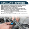 Blue plastic fuel injector connector held by hands near metallic engine part for 2.4l toyota highlander 2001-2004