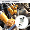 Close-up of yellow plastic and metal fuel injector with black seals for toyota 4runner 3.4l 1996-1998 with inset view