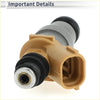Tan plastic fuel injector with black rubber seals and metallic threaded end for toyota paseo 1.5l 1992 1995
