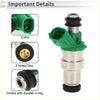 Fuel injector for toyota paseo base 1.5 1996-1998 with green and silver body and durable o-ring seal