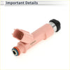 Fuel injector for toyota prius c 1.5 (2012-2018) pink plastic with black and silver metal parts