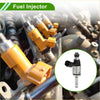 Yellow plastic fuel injector with metallic nozzle and black electrical connector for toyota tacoma 3.5l 2015-2018