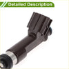 Black plastic fuel injector with silver metallic tip and connector housing for toyota tundra 4.7l 2005-2009