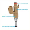 Tan plastic fuel injector with metallic stem and black tip for toyota tundra sequoia 4.6l 5.7l 2008-2010 with o-ring
