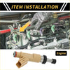 Tan plastic and metal fuel injector nozzle with 12 holes and black rubber seals for toyota tundra 2002-2014
