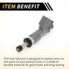 Gray fuel injector nozzle for toyota tacoma 2005-2014 with metallic nozzle black cap and molded plastic housing