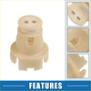Beige plastic car bulb socket with two circular openings and flanged base for fuel injector o ring seals on toyota tacoma