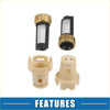 Fuel injector o rings seals with gold-tipped black and clear plastic micro filters for toyota tacoma 1999-2004