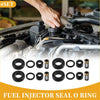 Black rubber o-rings and metallic fuel injector seals set made of nbr rubber for toyota l4 1.8l engine maintenance