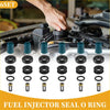 Set of six black teal and metallic fuel injector seal o-rings and gaskets for toyota 3vze 3.0l engines 1988-1995
