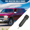 Black fuel injector seal o-rings with threaded end and ribbed cap for toyota 4runner fuel injector repair