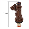 Brown plastic fuel injector with black rubber seals and white base for toyota tacoma tundra 4runner 23250-62040