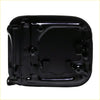 Black plastic fuel lid cover hinge with molded contours and mounting holes for toyota hilux 2004-2015 back side