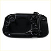 Black plastic fuel lid cover lock hinge with molded contours and mounting hardware for toyota hilux 2004-2015 back side