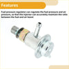Silver metallic fuel pressure regulator with threaded connection and tube for toyota 4runner 1988-1994 metal unit