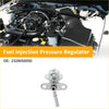 Chrome finished metal fuel pressure regulator with cylindrical body and threaded port for toyota 4runner 2003 2009
