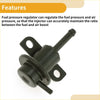 Black metal fuel pressure regulator with two mounting tabs and dual ports for toyota tacoma 1995-2004 engine use