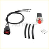 Red push-button switch with chrome bezel black housing and wiring for fuel pressure sensor 67l ford super duty 2012-2016
