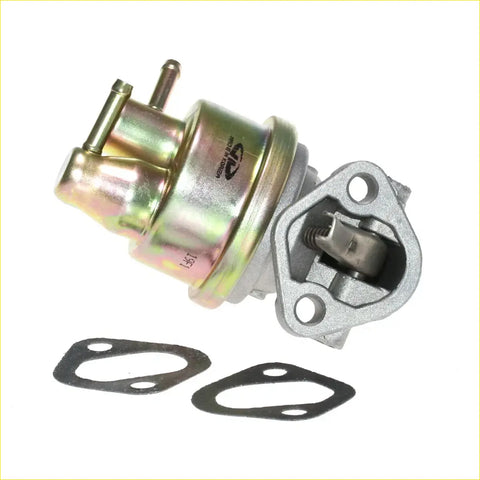 Silver metallic fuel pump with brass fittings and black rubber gasket for nissan s-cargo g20 1.5l e15s 1989-1992