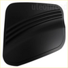 Black glossy plastic car floor mat with three curved ridges shown with fuel tank cap cover for nissan navara np 300