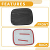 Back side of black and white rectangular car side mirror cover with red trim for toyota highlander fuel tank door cap