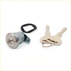 Silver-toned metal fuel tank filler lock cylinder with keys and black gasket for toyota hilux 1978-1983