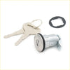 Silver metal fuel tank gas filler lock cylinder with keys and black gasket for toyota hilux 1983-1988