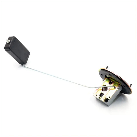 Black plastic fuel tank gauge sending unit with metallic rod and bracket for toyota hilux 1979-1983 back side view