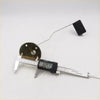Stainless steel fuel tank gauge sending unit for toyota hilux with black rubber cap and brass base measured by caliper