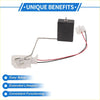 Fuel tank sending unit for toyota 4runner black rectangular body with metallic sensing arm and red black wiring visible