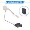 Fuel tank sending unit for toyota highlander 2003-2013 black rectangular sender with white plastic housing and metal rod back view