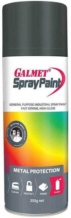 Galmet Fast Dry Enamel Spray Paint Flat Black 350g