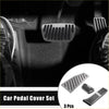 Set of three silver aluminum alloy gas brake footrest pedal covers for toyota rav4 with brushed finish and ribs