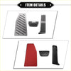 Set of three aluminum alloy silver gas brake footrest pedal pads with red textured ribbed grip for Toyota Rav4 2019-2023