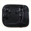 Black plastic gas door fuel lid cover lock hinge with molded hinges and mounting points for toyota hilux 2011-2015 back side